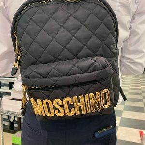 Moschino black backpack with beautiful GOLD letters